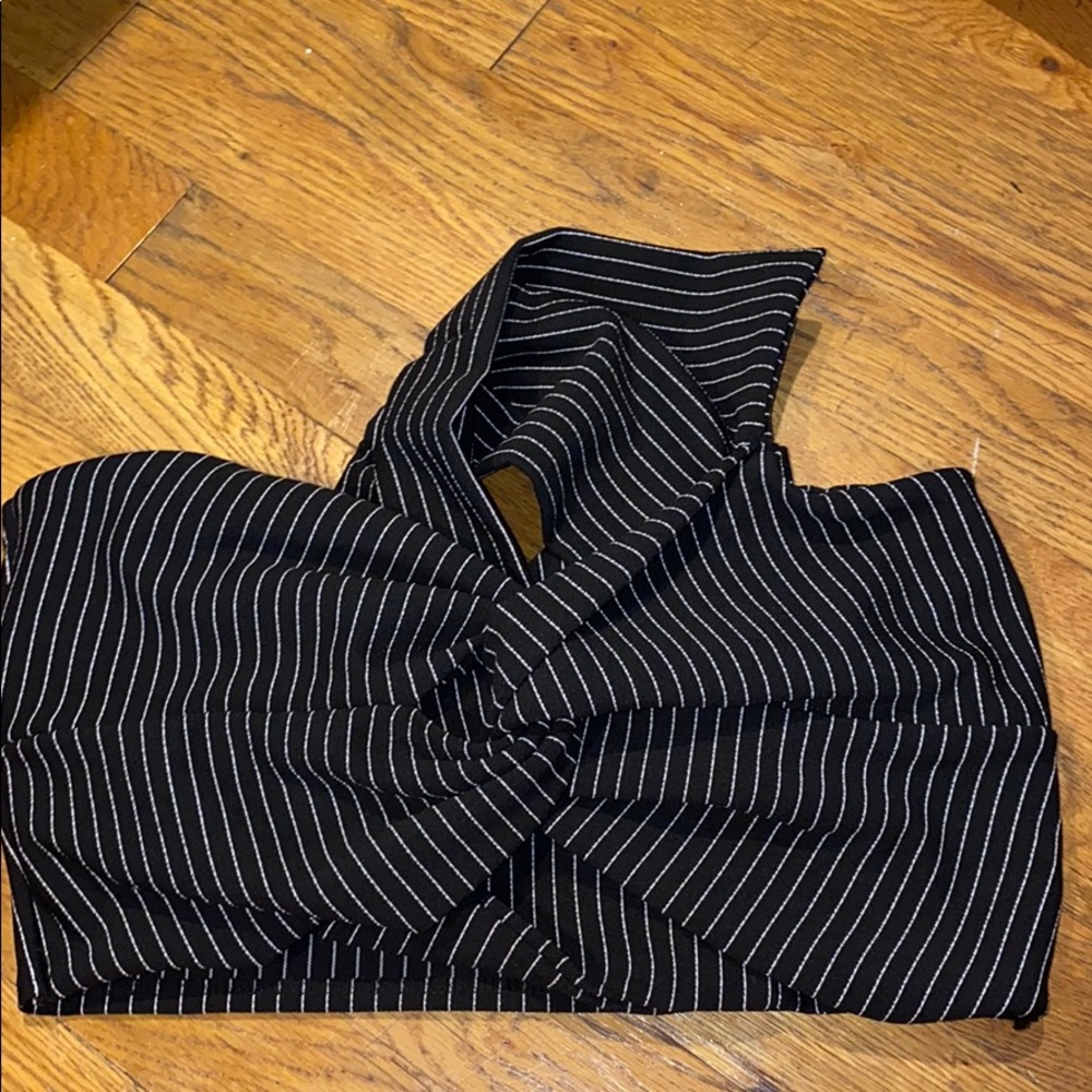 B&W bandeau crop top! NEVER WORK